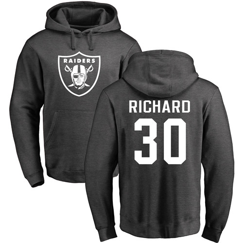 Men Oakland Raiders Ash Jalen Richard One Color NFL Football 30 Pullover Hoodie Sweatshirts